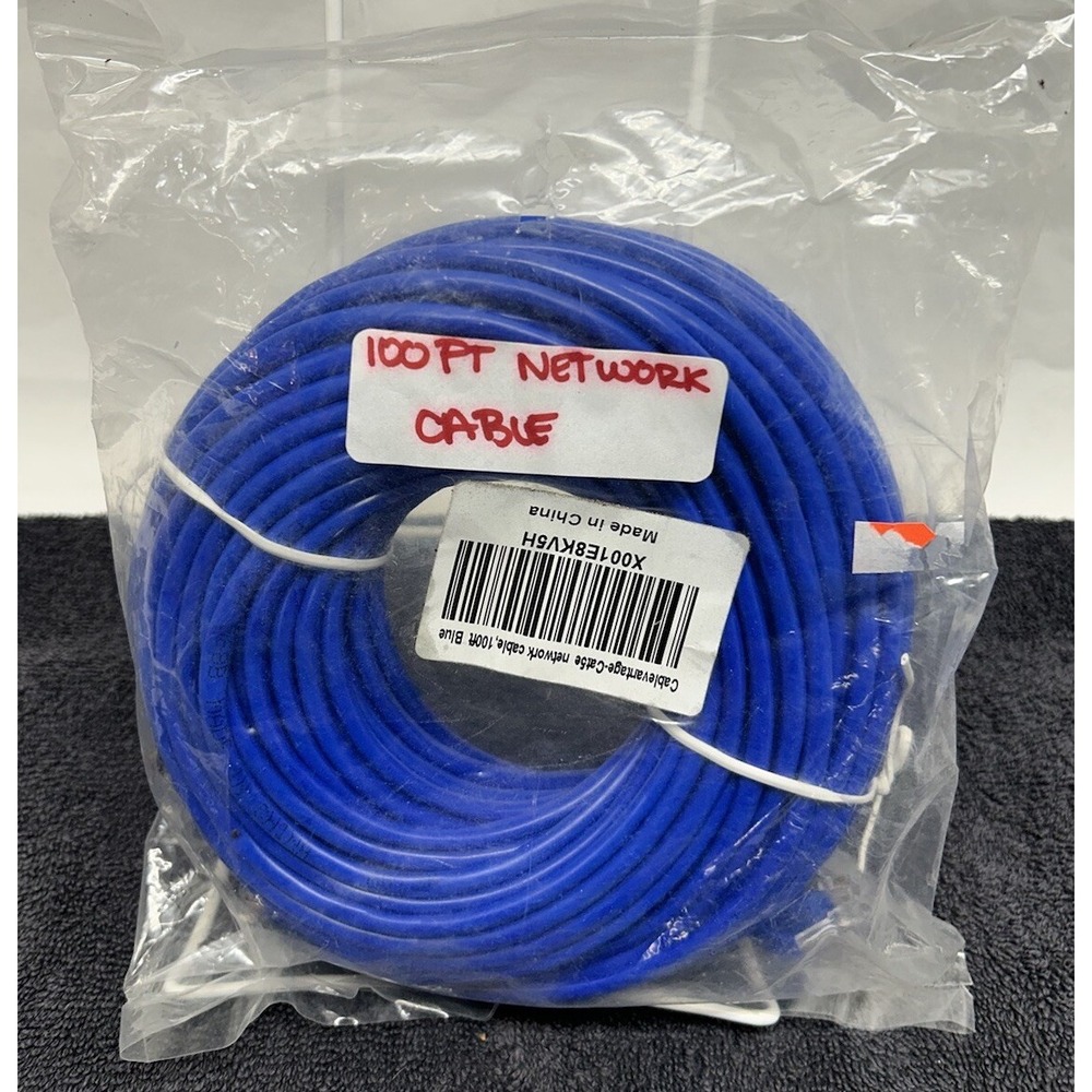 Cable Vantage Cat 5e 100ft Network Blue Cable New